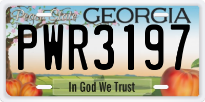 GA license plate PWR3197