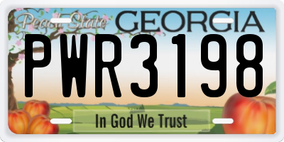 GA license plate PWR3198