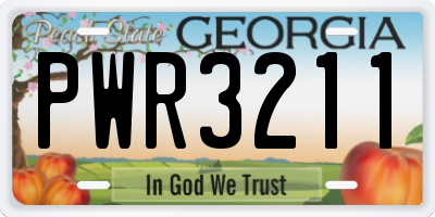 GA license plate PWR3211
