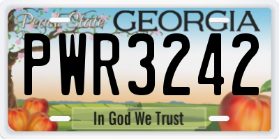 GA license plate PWR3242