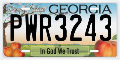 GA license plate PWR3243