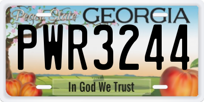 GA license plate PWR3244