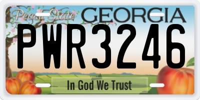 GA license plate PWR3246