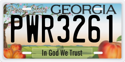 GA license plate PWR3261