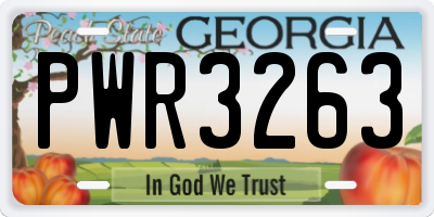 GA license plate PWR3263