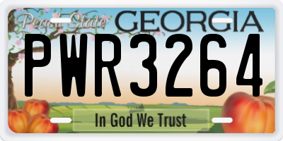 GA license plate PWR3264