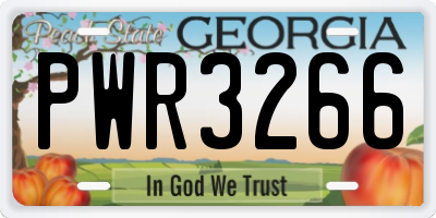 GA license plate PWR3266