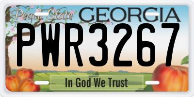 GA license plate PWR3267