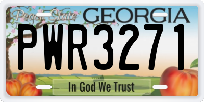 GA license plate PWR3271