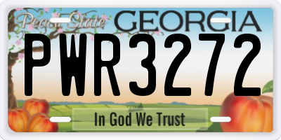 GA license plate PWR3272