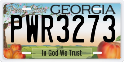 GA license plate PWR3273