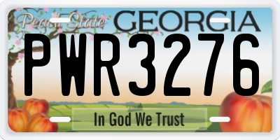 GA license plate PWR3276