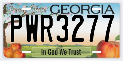 GA license plate PWR3277