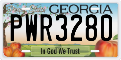 GA license plate PWR3280