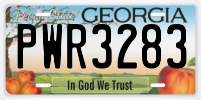GA license plate PWR3283