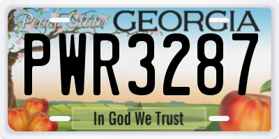 GA license plate PWR3287