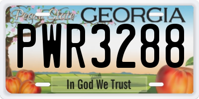 GA license plate PWR3288