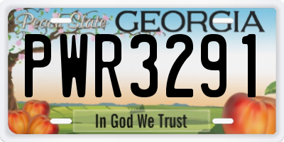 GA license plate PWR3291