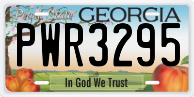 GA license plate PWR3295