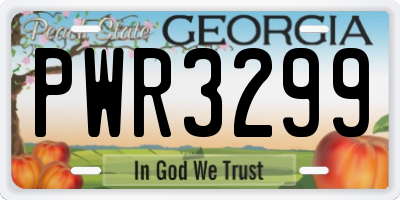GA license plate PWR3299