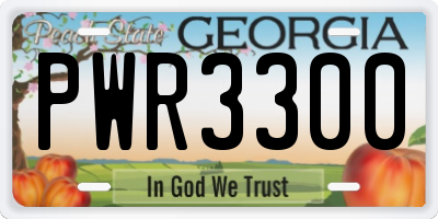 GA license plate PWR3300