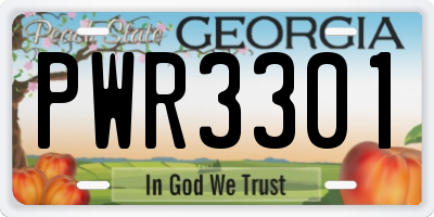 GA license plate PWR3301
