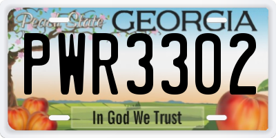 GA license plate PWR3302