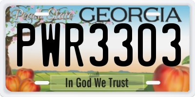 GA license plate PWR3303