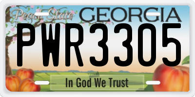 GA license plate PWR3305