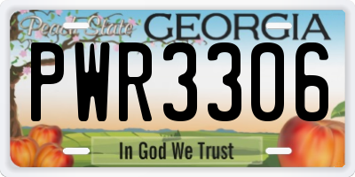 GA license plate PWR3306