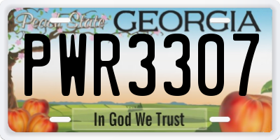 GA license plate PWR3307