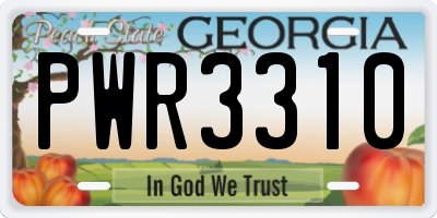 GA license plate PWR3310