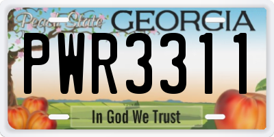 GA license plate PWR3311
