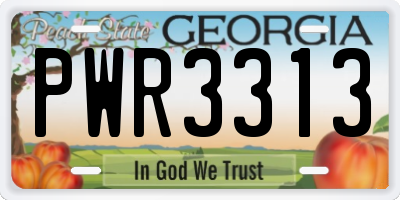 GA license plate PWR3313