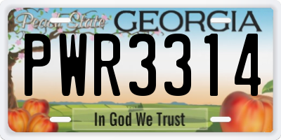 GA license plate PWR3314