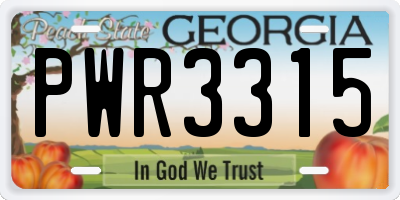 GA license plate PWR3315
