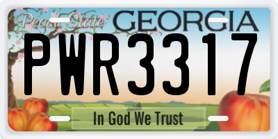 GA license plate PWR3317