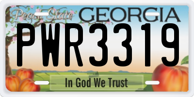 GA license plate PWR3319