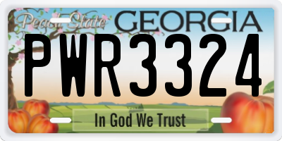 GA license plate PWR3324