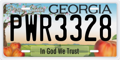 GA license plate PWR3328
