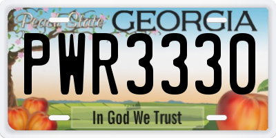 GA license plate PWR3330