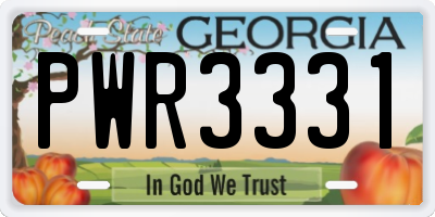 GA license plate PWR3331