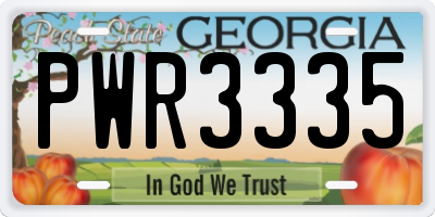 GA license plate PWR3335