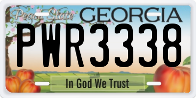 GA license plate PWR3338