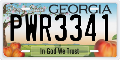 GA license plate PWR3341