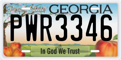 GA license plate PWR3346