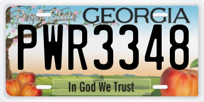 GA license plate PWR3348