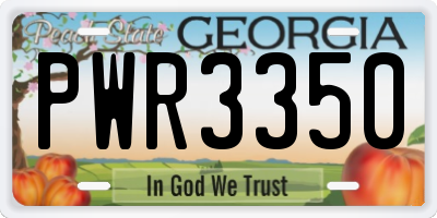 GA license plate PWR3350