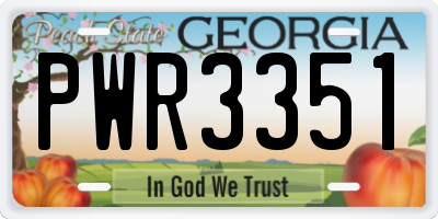 GA license plate PWR3351