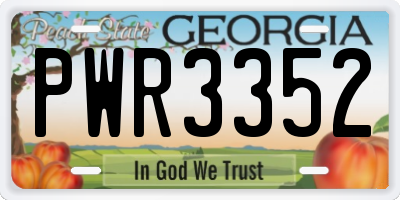 GA license plate PWR3352